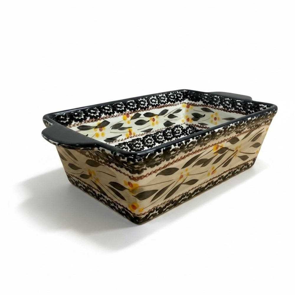Temp-tations Old World Casserole Dish Black Cream 1.5 QT Rectangular Loaf Pan